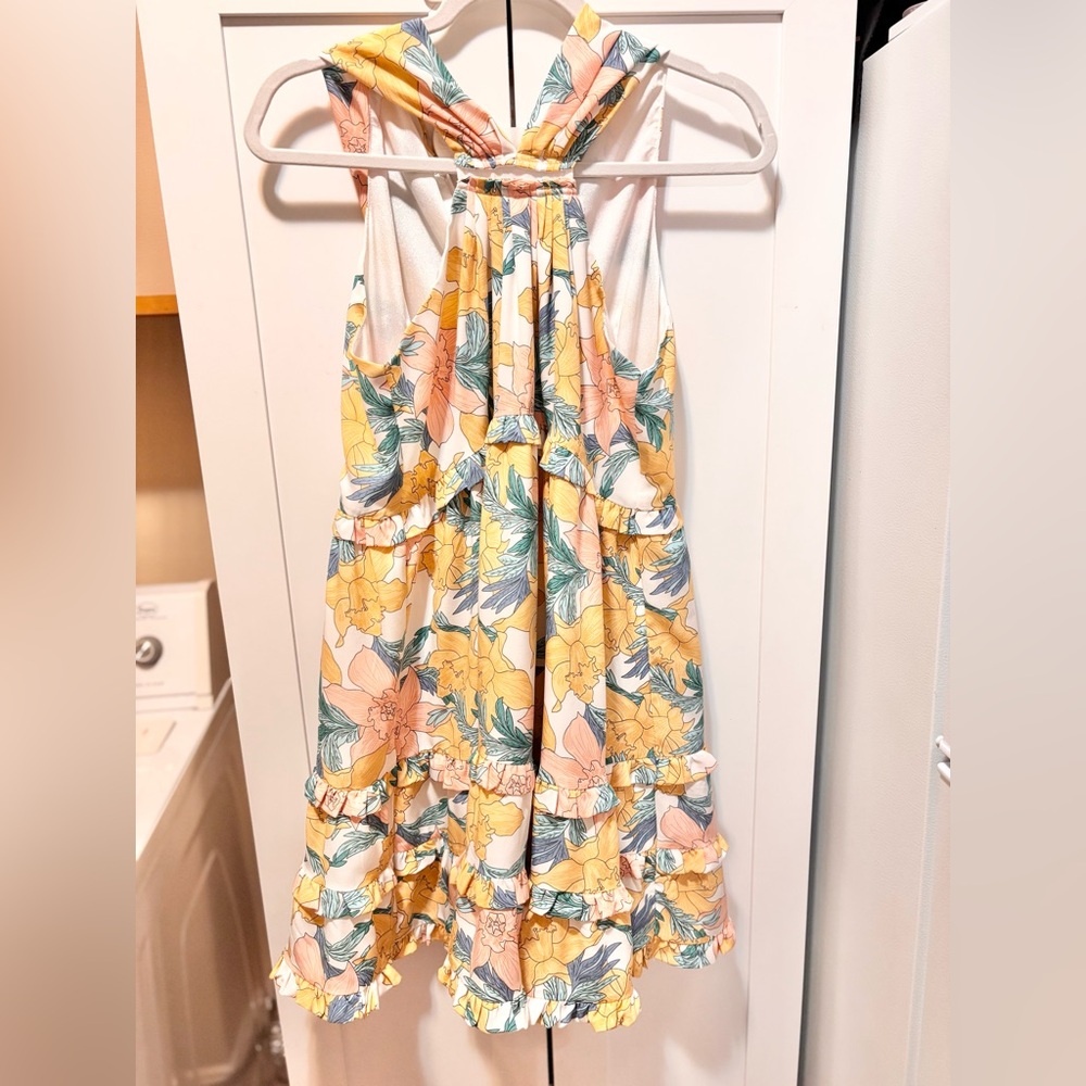 THML Floral Mini Dress - Yellow, Pink, Blue